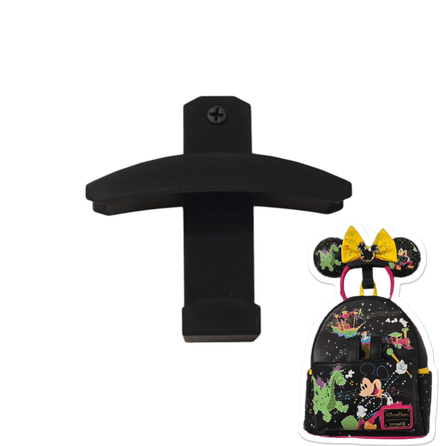 Disney Minnie Mouse Ear & Backpack Wall Display Holder w/ Screw